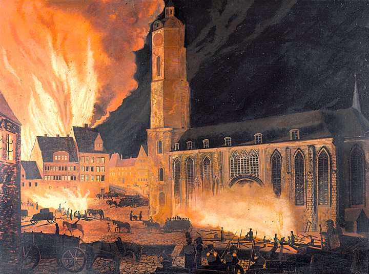 Brand der Stadtkirche St. Michael, Jena 1806